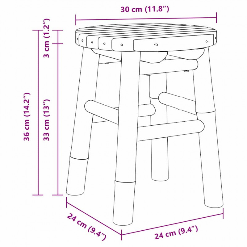 Halka Naturalny Bambus 30 x 30 x 36 cm Bambus