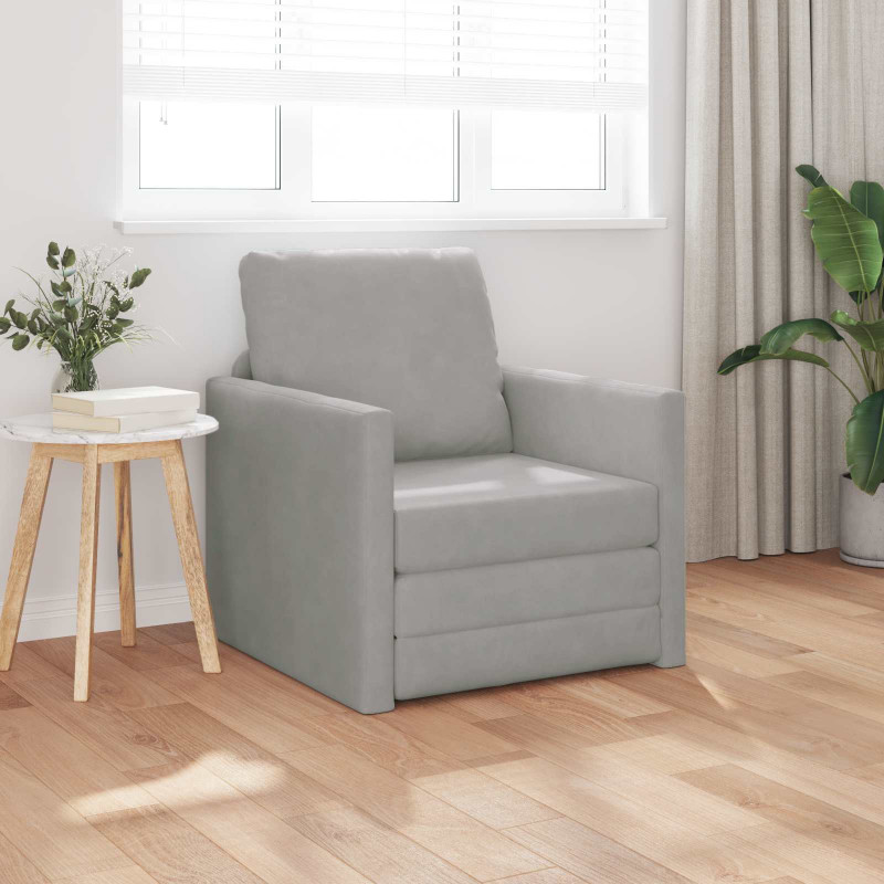 Sofa Bed 60cm Jasnoszary Aksamit