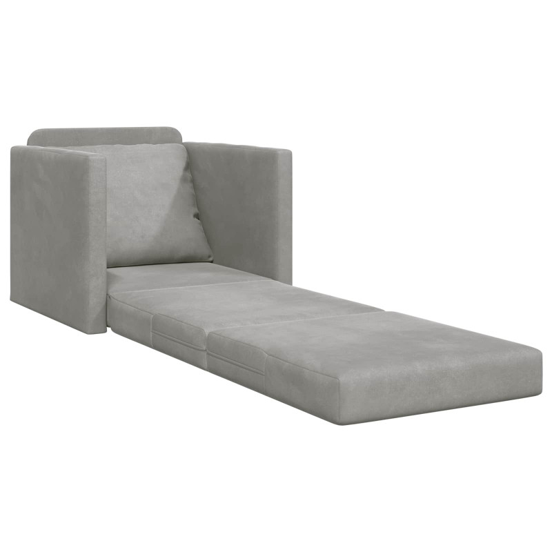 Sofa Bed 60cm Jasnoszary Aksamit