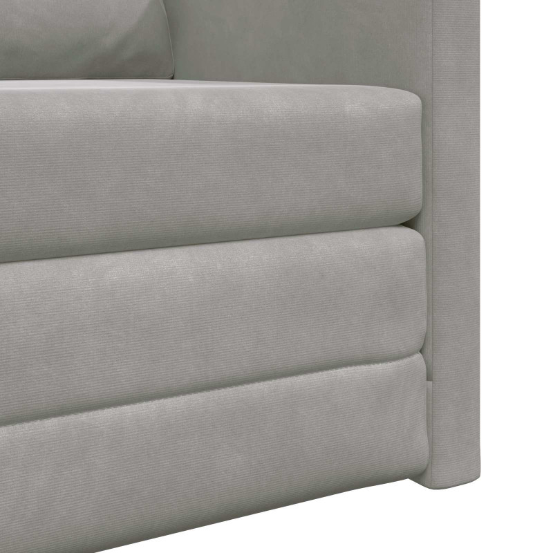 Sofa Bed 60cm Jasnoszary Aksamit