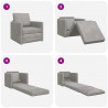 Sofa Bed 60cm Jasnoszary Aksamit
