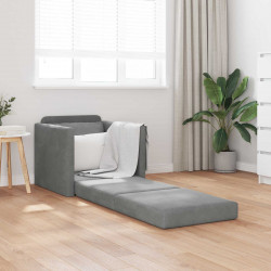 Sofa Bed 60cm Ciemnoszary Aksamit