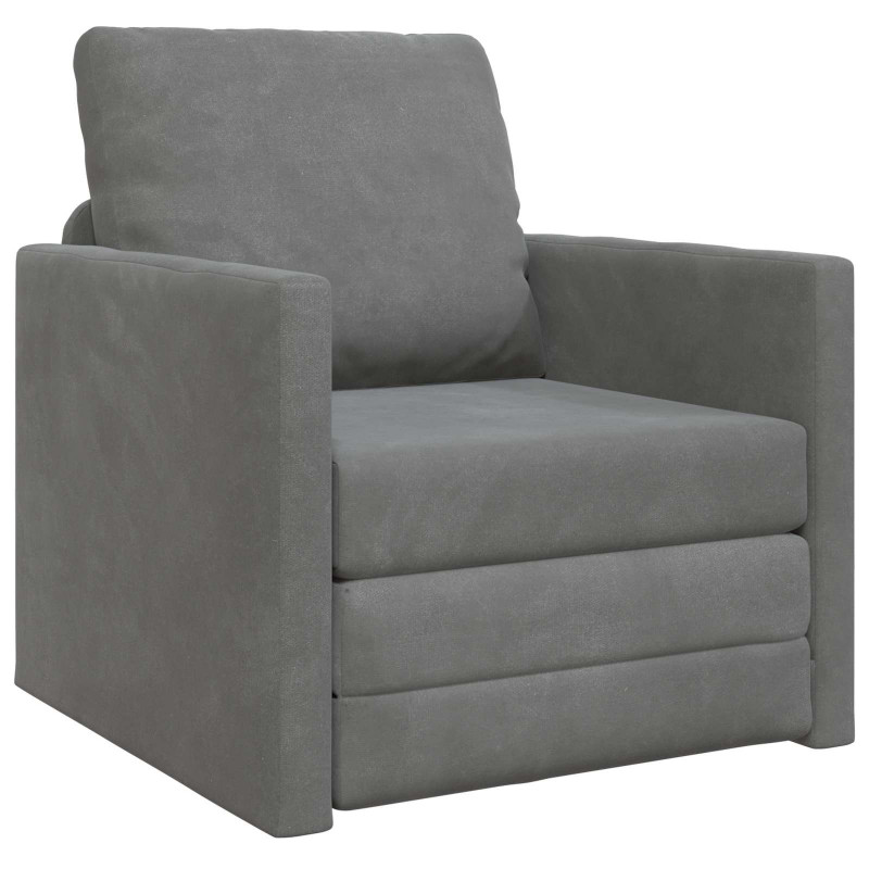 Sofa Bed 60cm Ciemnoszary Aksamit