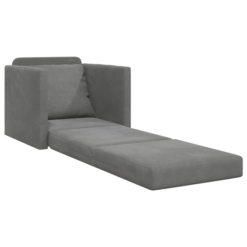 Sofa Bed 60cm Ciemnoszary Aksamit