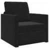Sofa Bed Czarny 74 x 77 x 81 cm Aksamit