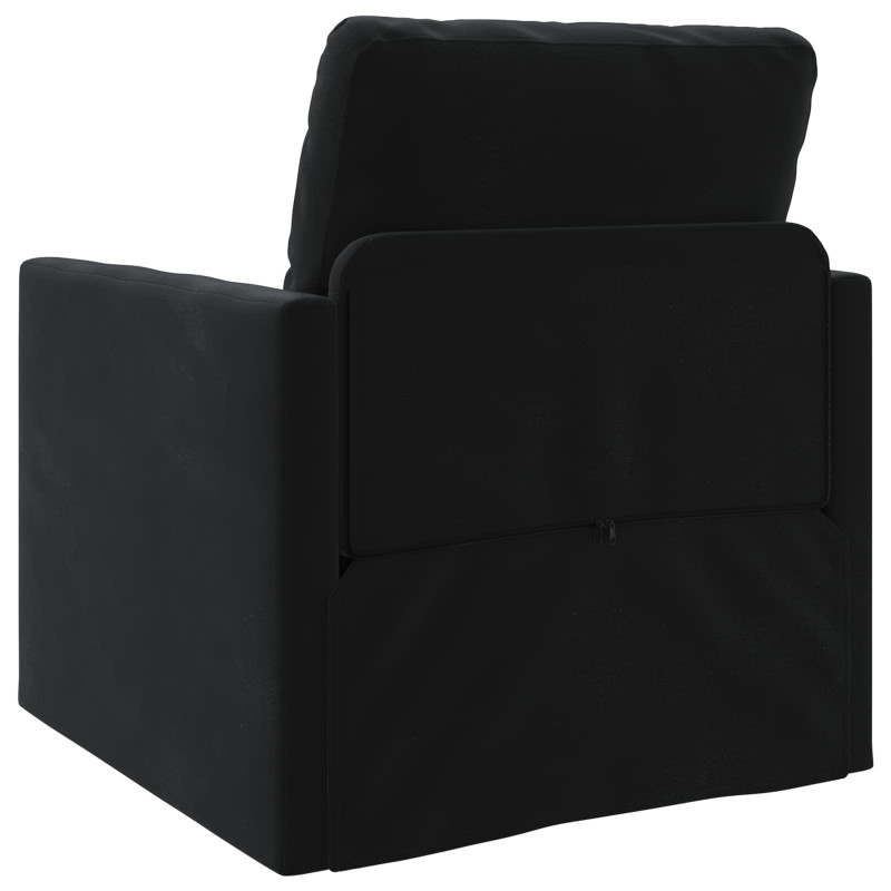 Sofa Bed Czarny 74 x 77 x 81 cm Aksamit