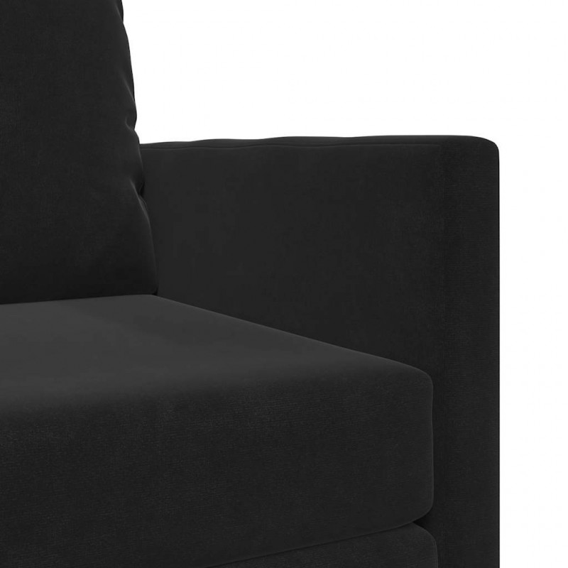 Sofa Bed Czarny 74 x 77 x 81 cm Aksamit