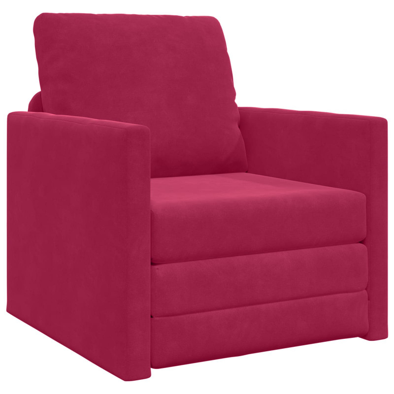 Sofa Bed 60cm Czerwone wino Aksamit
