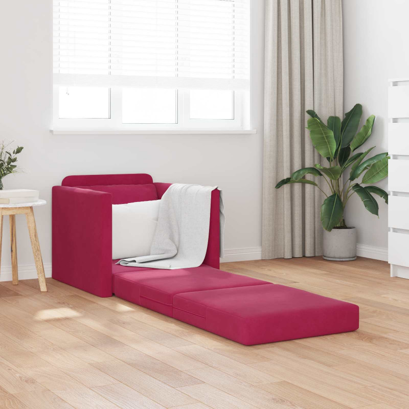 Sofa Bed 60cm Czerwone wino Aksamit