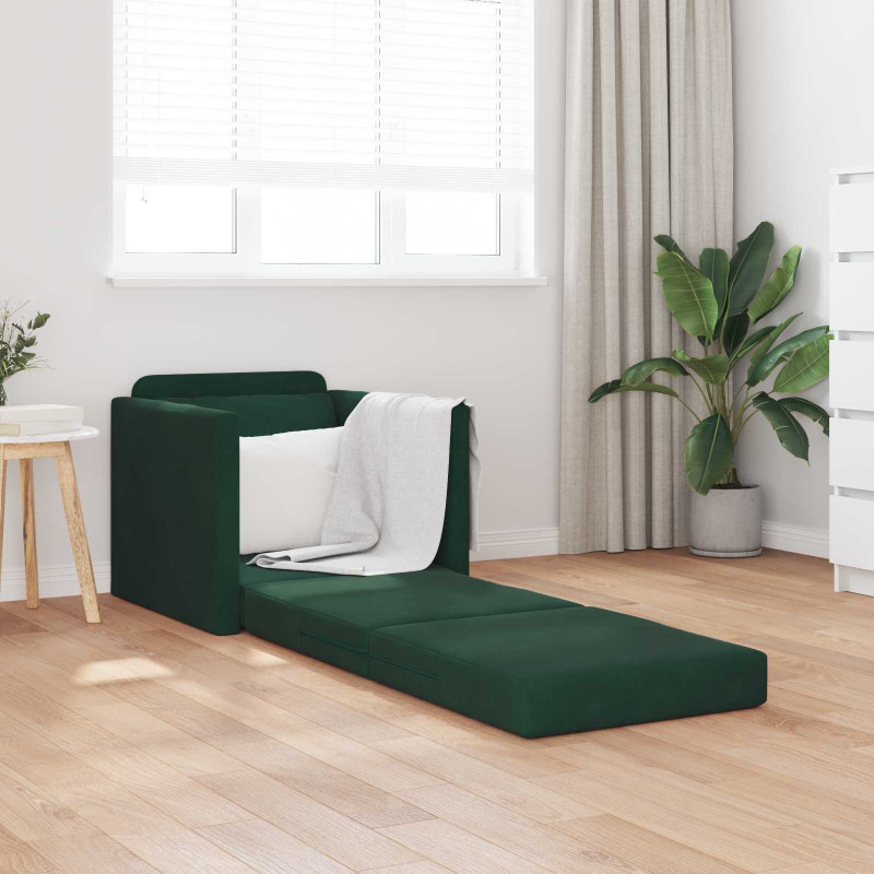 Sofa Bed 60cm Ciemna zieleń Aksamit