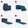 Sofa Bed 60cm Niebieski Aksamit