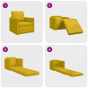 Sofa Bed 60cm Ciemny Żółty Aksamit