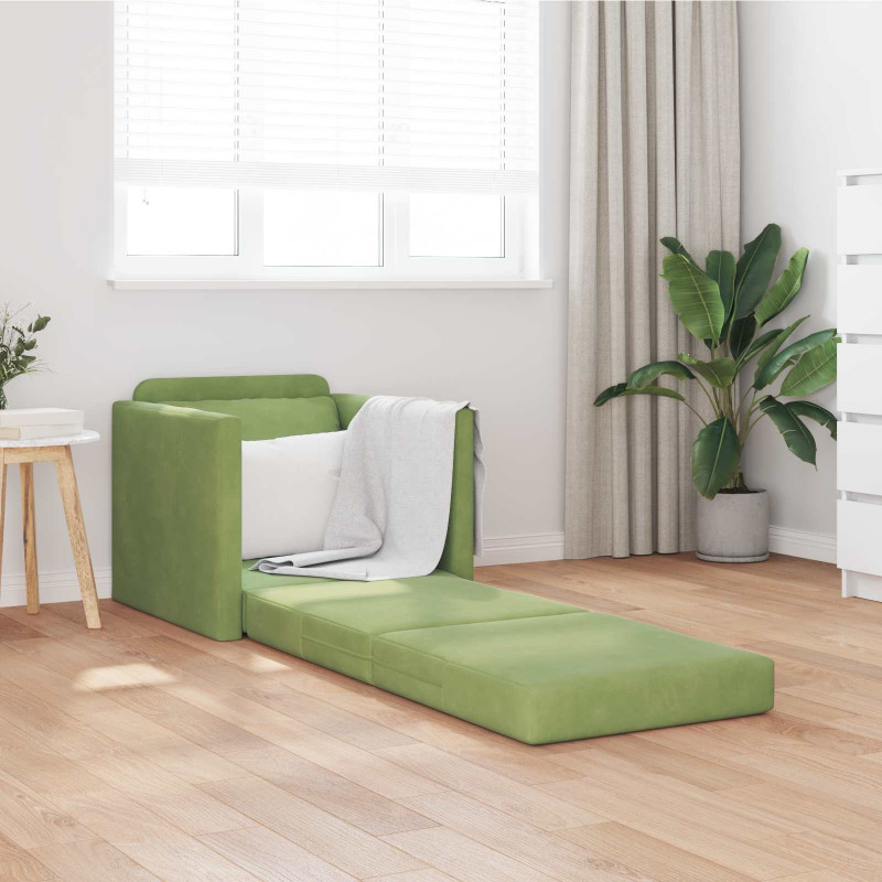 Sofa Bed 60cm Jasnozielony Aksamit