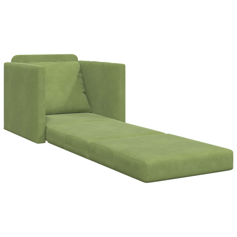 Sofa Bed 60cm Jasnozielony Aksamit