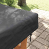 Pokrowiec na Stół Gładki Czarny 182 x 92 x 15 cm tkanina
