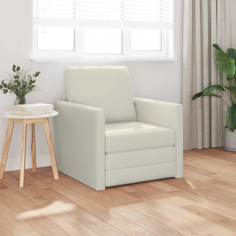 Sofa Bed 60cm Kremowy Aksamit