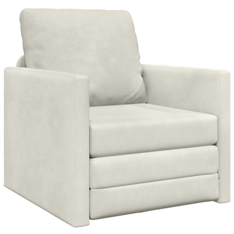 Sofa Bed 60cm Kremowy Aksamit