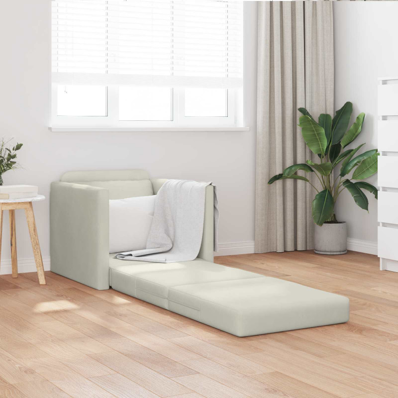 Sofa Bed 60cm Kremowy Aksamit