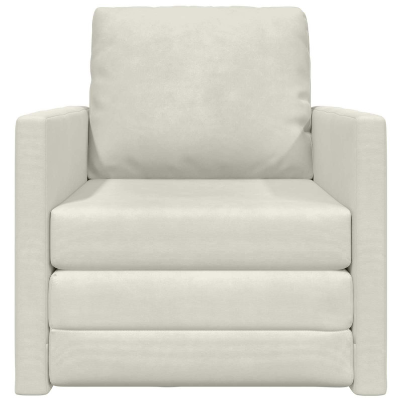 Sofa Bed 60cm Kremowy Aksamit