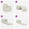 Sofa Bed 60cm Kremowy Aksamit