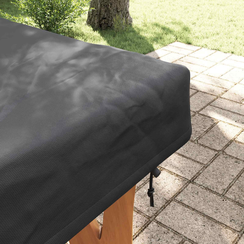 Pokrowiec na Stół Gładki Czarny 102 x 202 x 15 cm tkanina