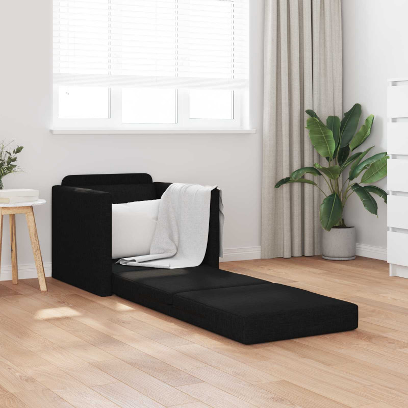 Sofa Bed 60cm Czarny tkanina