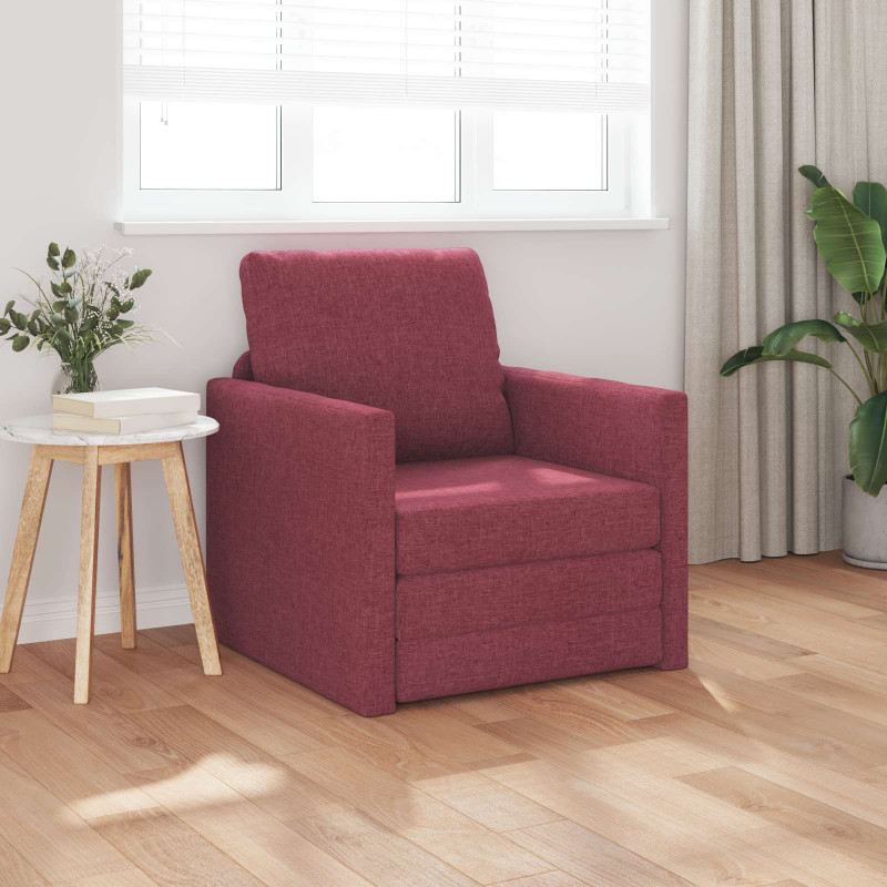 Sofa Bed 60cm Czerwone wino tkanina
