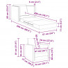 Sofa Bed 60cm Czerwone wino tkanina