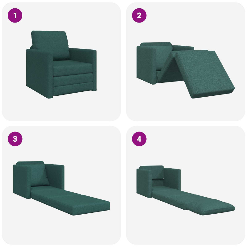 Sofa Bed 60cm Ciemna zieleń tkanina