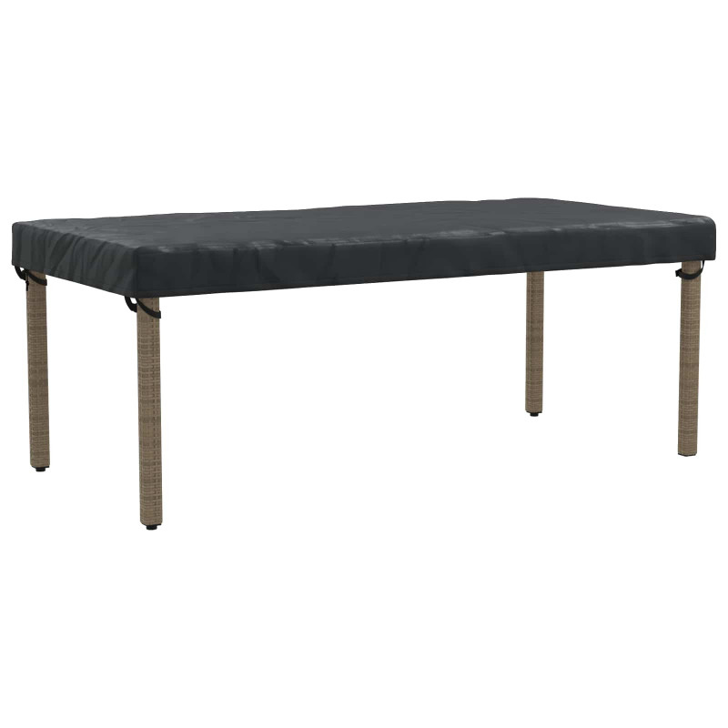 Pokrowiec na Stół Gładki Czarny 202 x 92 x 15 cm tkanina