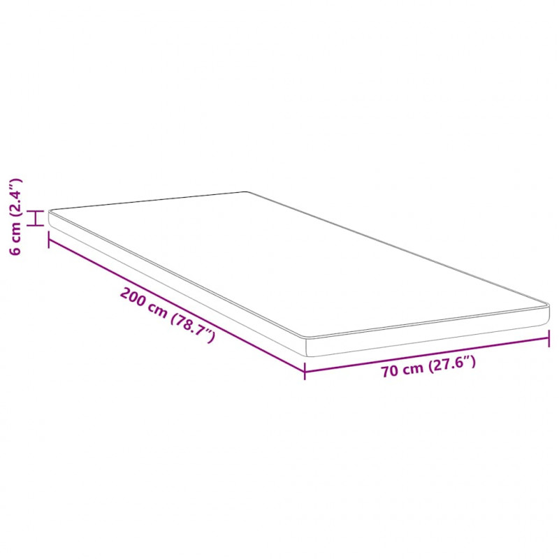 Nakładka na materac Biały 70 x 200 cm Tkanina żakardowa