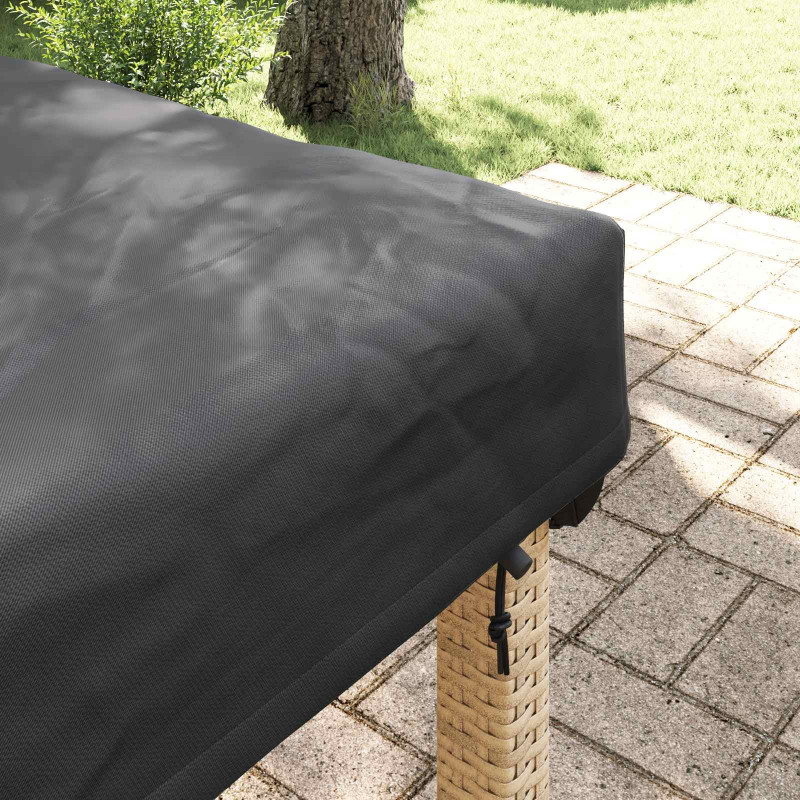 Pokrowiec na Stół Gładki Czarny 202 x 92 x 15 cm tkanina