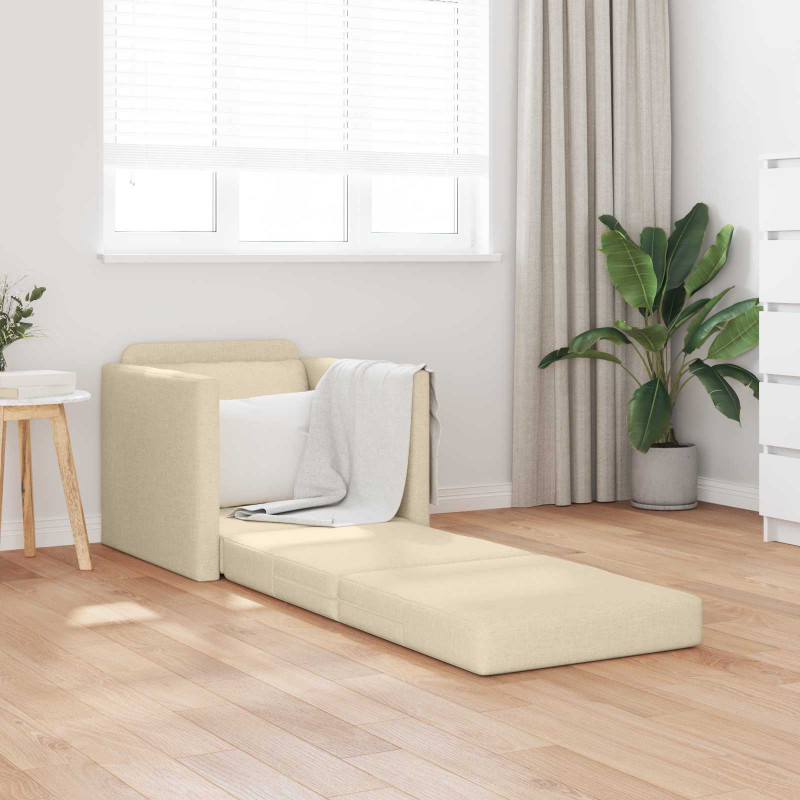 Sofa Bed 60cm Kremowy tkanina
