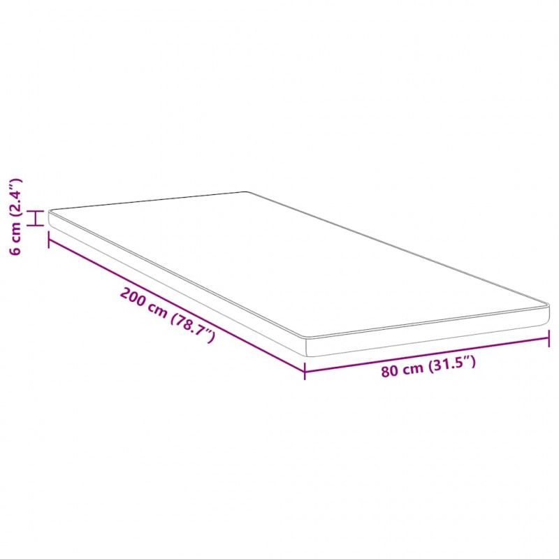 Nakładka na materac Biały 80 x 200 cm Tkanina żakardowa