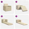 Sofa Bed 60cm Kremowy tkanina