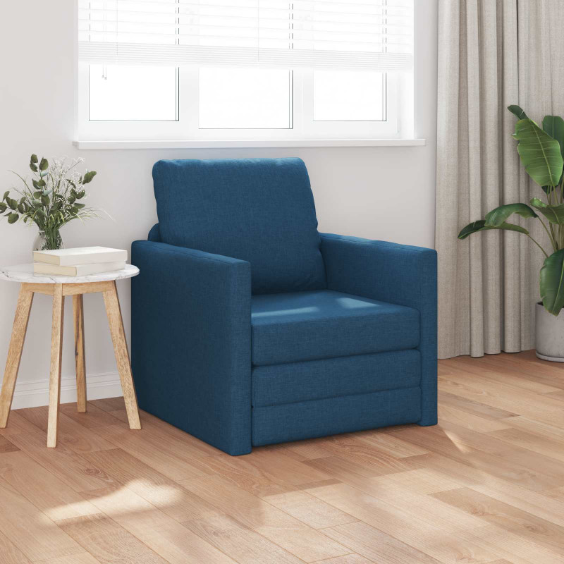 Sofa Bed 60cm Niebieski tkanina