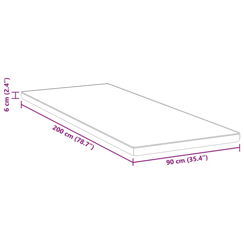 Nakładka na materac Biały 90 x 200 cm Tkanina żakardowa