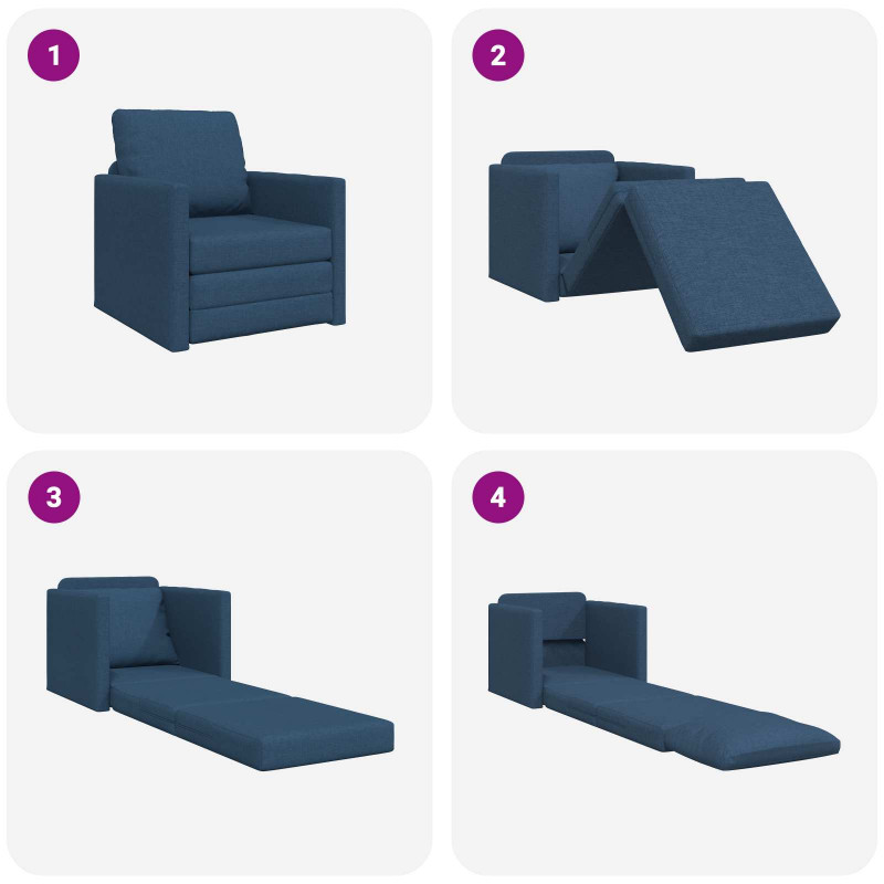 Sofa Bed 60cm Niebieski tkanina