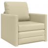Sofa Bed 60cm Kremowy Sztuczna skóra