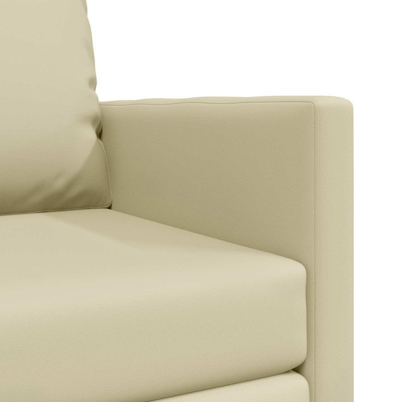 Sofa Bed 60cm Kremowy Sztuczna skóra