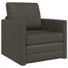 Sofa Bed 60cm Szary Sztuczna skóra