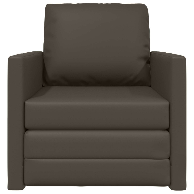 Sofa Bed 60cm Szary Sztuczna skóra