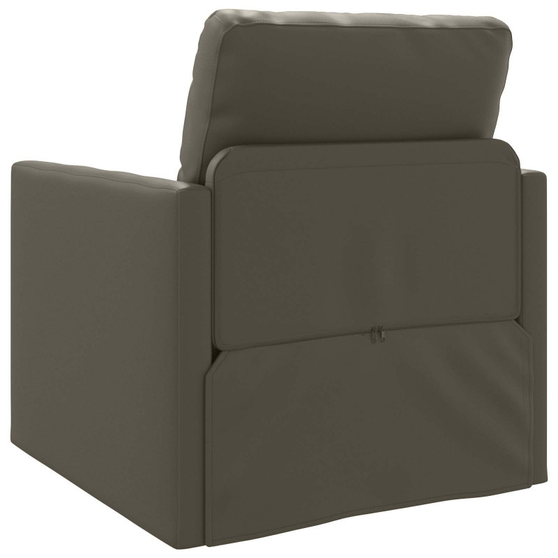 Sofa Bed 60cm Szary Sztuczna skóra