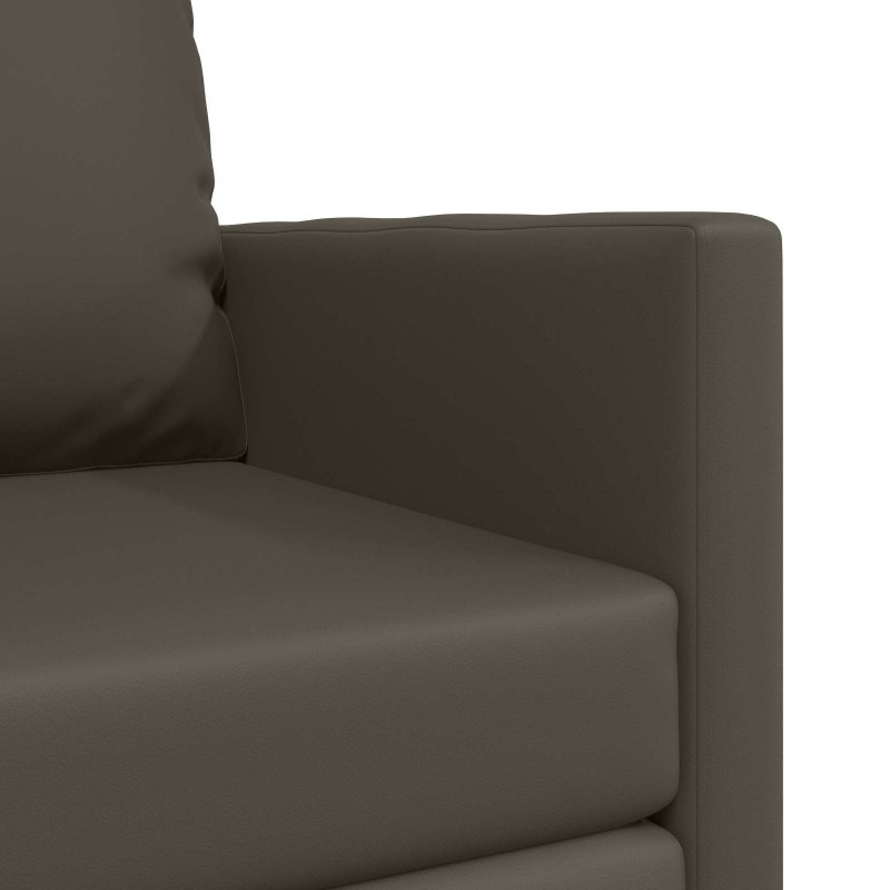 Sofa Bed 60cm Szary Sztuczna skóra
