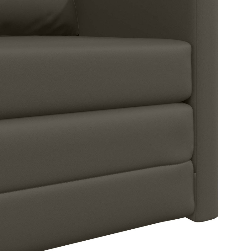 Sofa Bed 60cm Szary Sztuczna skóra