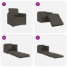 Sofa Bed 60cm Szary Sztuczna skóra