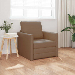 Sofa Bed 60cm Cappuccino Sztuczna skóra