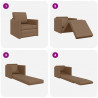 Sofa Bed 60cm Cappuccino Sztuczna skóra