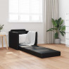 Sofa Bed 60cm Czarny Sztuczna skóra