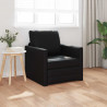 Sofa Bed 60cm Czarny Sztuczna skóra